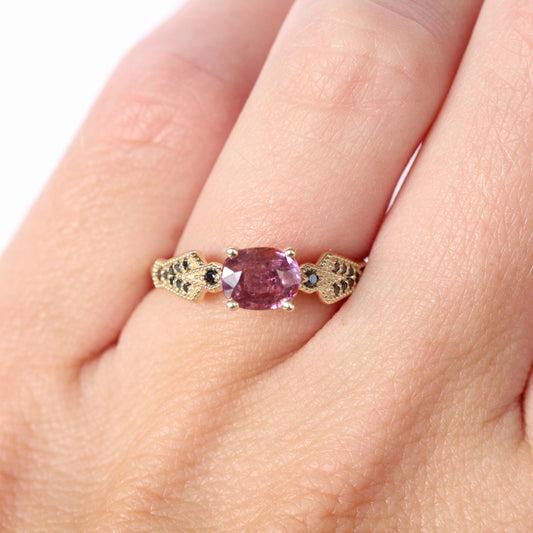 Darian Ring with an 1.26 ct Ruby in 10k Yellow Gold - Ready to Size and Ship - Midwinter Co. Alternative Bridal Rings and Modern Fine Jewelry