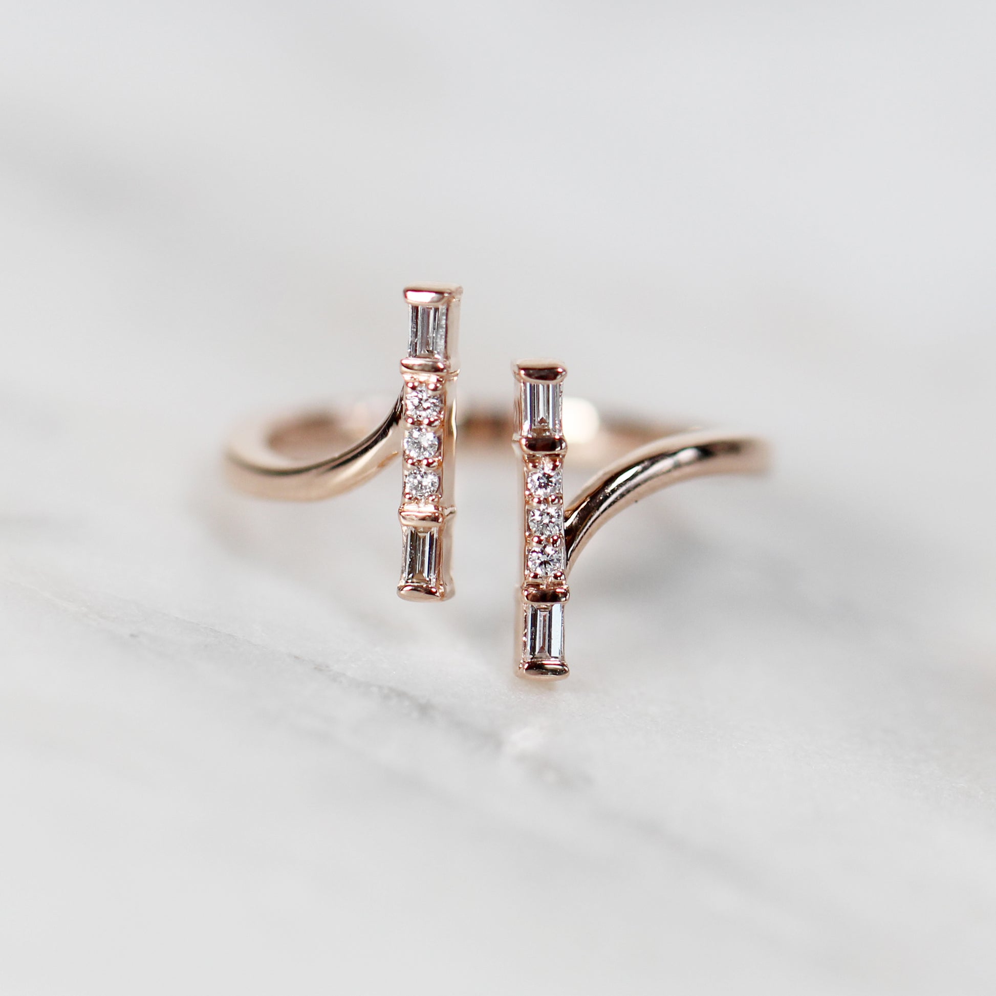 Denver Double Bar Ring - Your Choice of 14k Gold - Midwinter Co. Alternative Bridal Rings and Modern Fine Jewelry