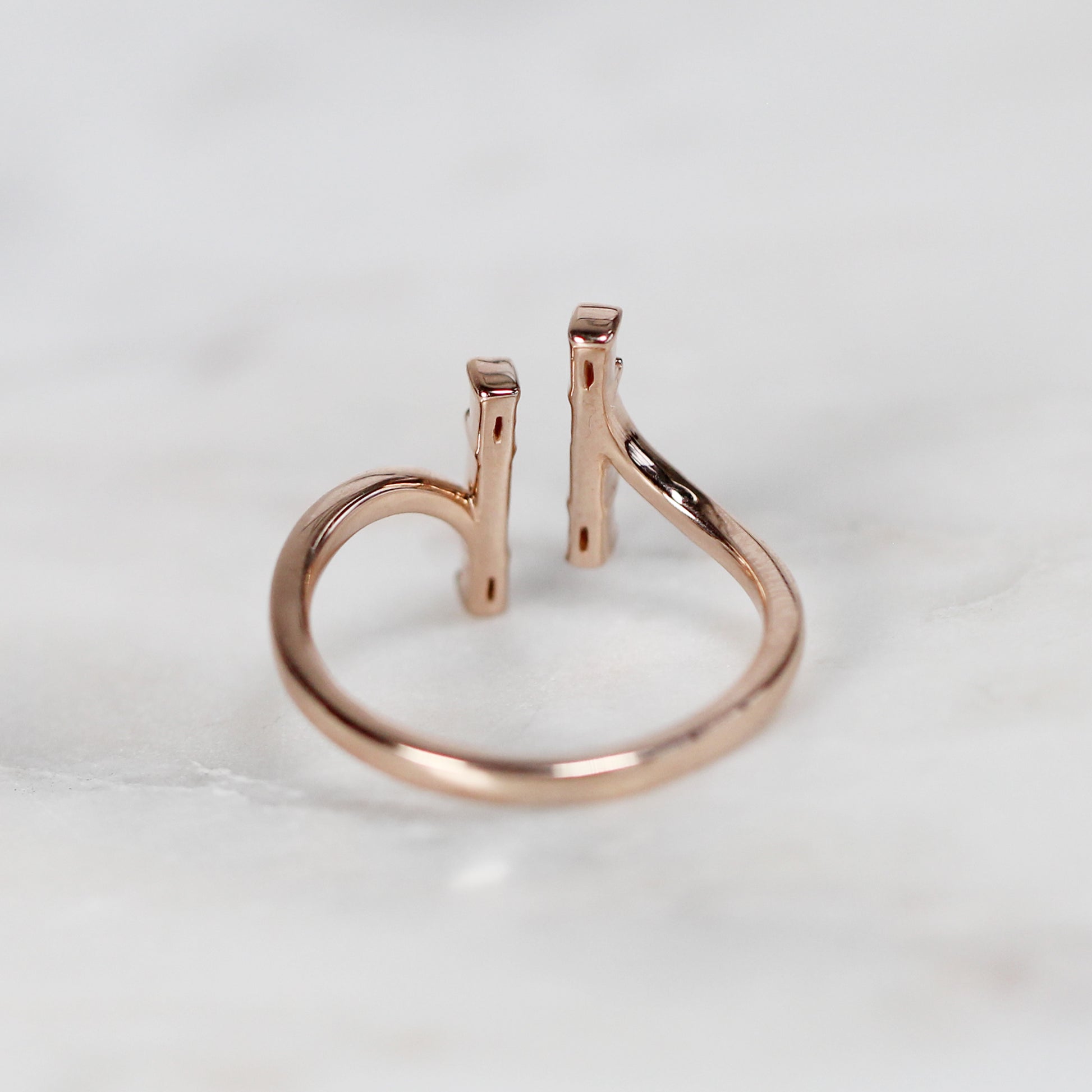 Denver Double Bar Ring - Your Choice of 14k Gold - Midwinter Co. Alternative Bridal Rings and Modern Fine Jewelry