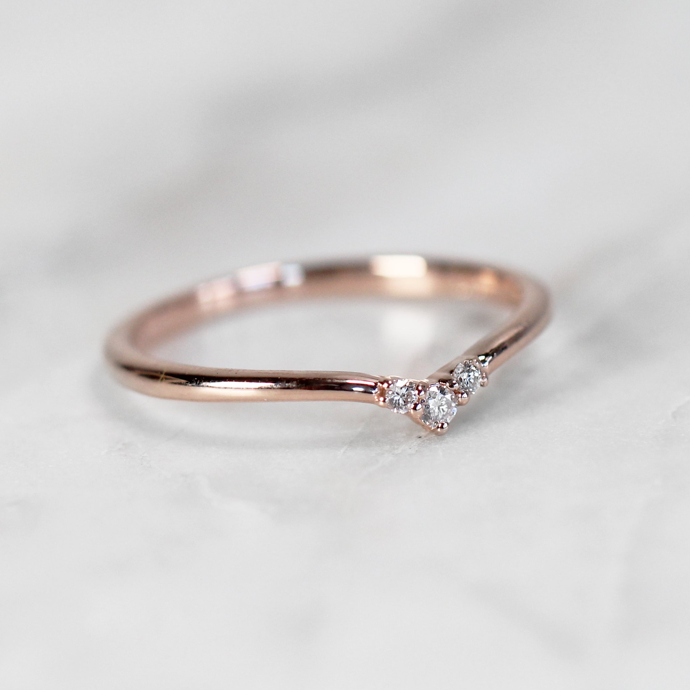 Emmie Contour Point Diamond Wedding Band - Midwinter Co. Alternative Bridal Rings and Modern Fine Jewelry