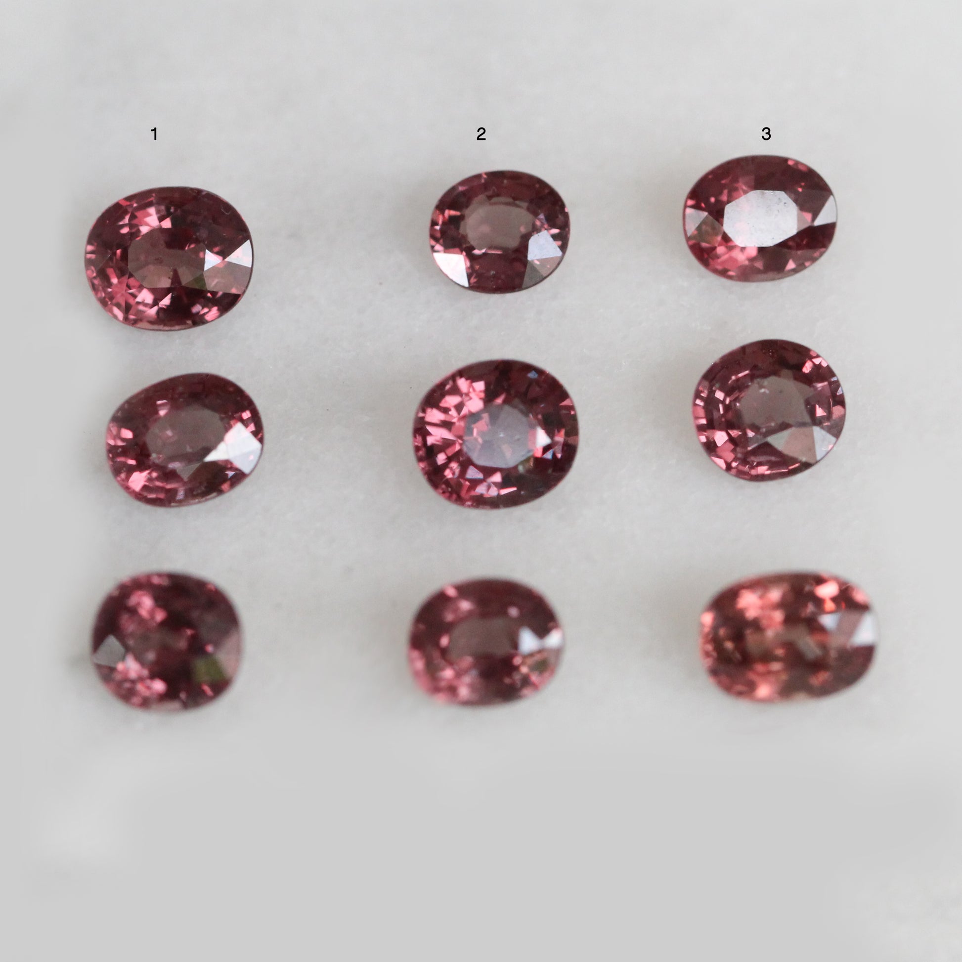 Color change Garnet oval stones to create a custom ring - Pick yours! - Inventory for custom work - Midwinter Co. Alternative Bridal Rings and Modern Fine Jewelry