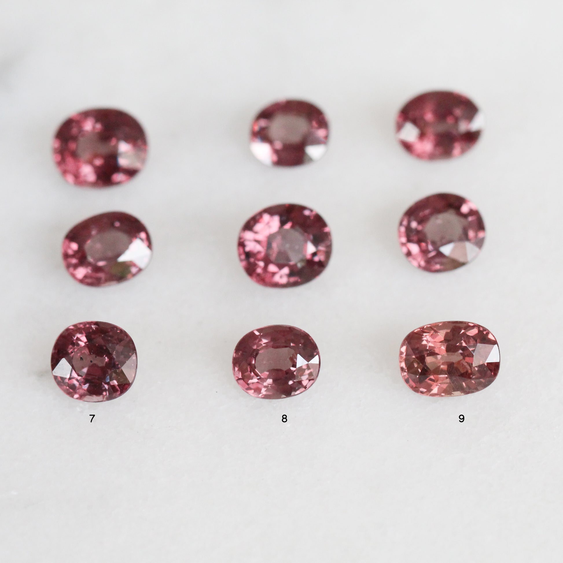 Color change Garnet oval stones to create a custom ring - Pick yours! - Inventory for custom work - Midwinter Co. Alternative Bridal Rings and Modern Fine Jewelry
