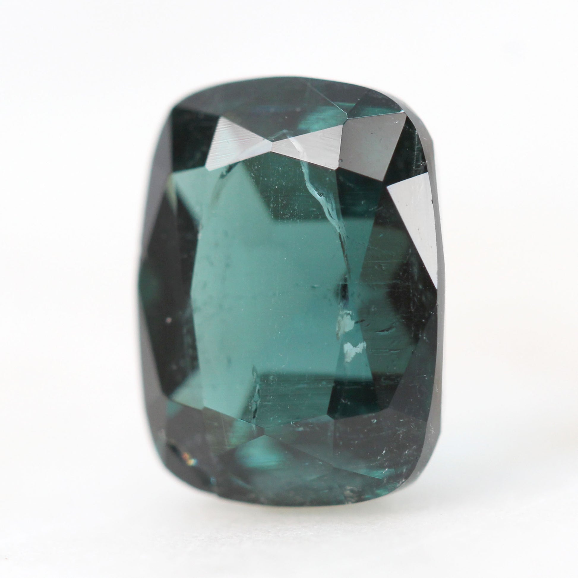 3.85 Carat Cushion Cut Indicolite Blue Tourmaline for Custom Work - Inventory Code TCT385 - Midwinter Co. Alternative Bridal Rings and Modern Fine Jewelry