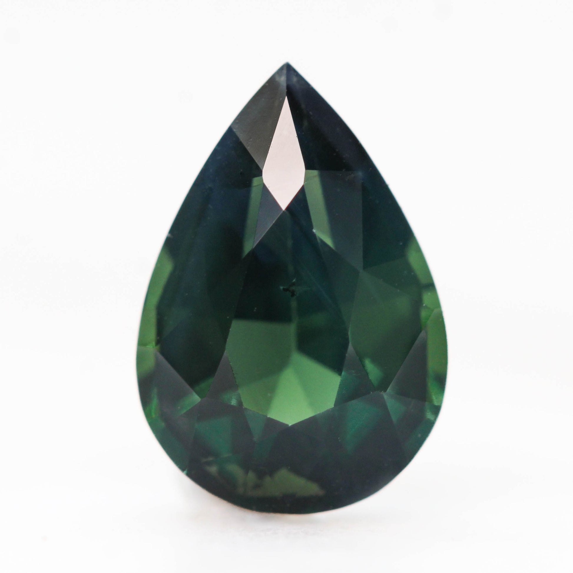 2.85 Carat Certified Dark Green Pear Sapphire for Custom Work - Inventory Code GPS285 - Midwinter Co. Alternative Bridal Rings and Modern Fine Jewelry