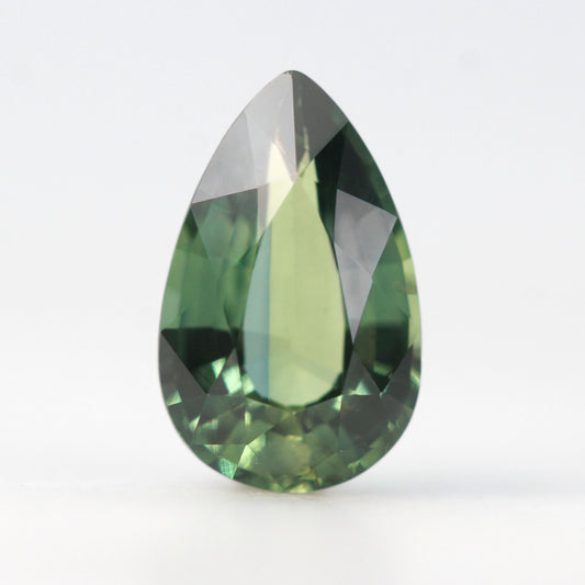 1.81 Carat Certified Green Pear Sapphire for Custom Work - Inventory Code GPS181 - Midwinter Co. Alternative Bridal Rings and Modern Fine Jewelry