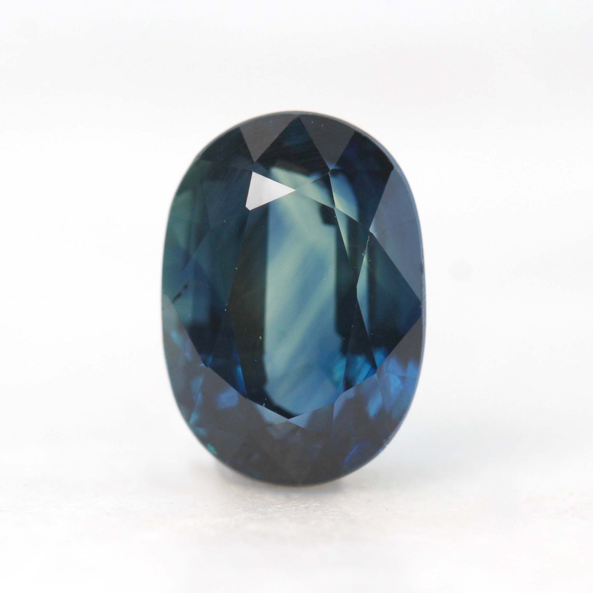 2.73 Carat Teal Blue Oval Sapphire for Custom Work - Inventory Code TBOS273 - Midwinter Co. Alternative Bridal Rings and Modern Fine Jewelry