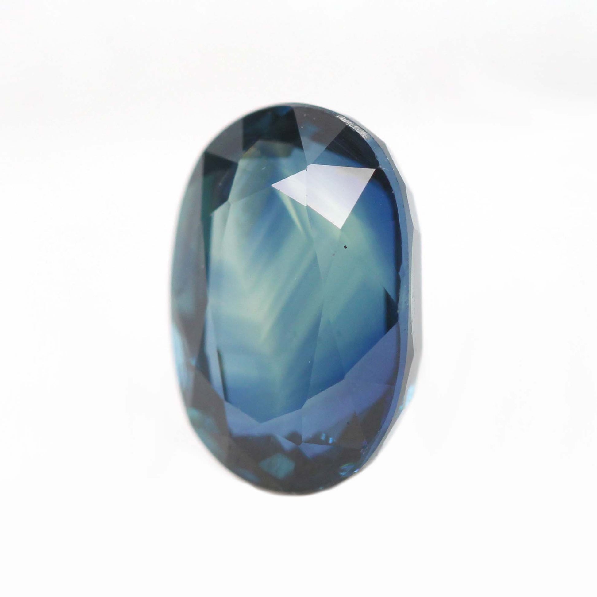 2.73 Carat Teal Blue Oval Sapphire for Custom Work - Inventory Code TBOS273 - Midwinter Co. Alternative Bridal Rings and Modern Fine Jewelry