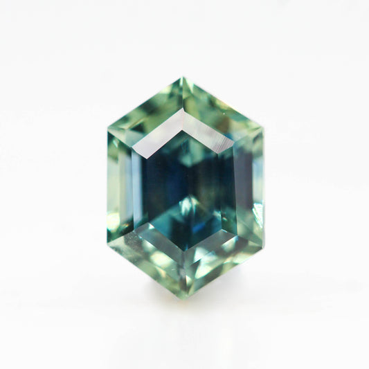 1.55 Carat Teal Hexagon Sapphire for Custom Work - Inventory Code THS155 - Midwinter Co. Alternative Bridal Rings and Modern Fine Jewelry