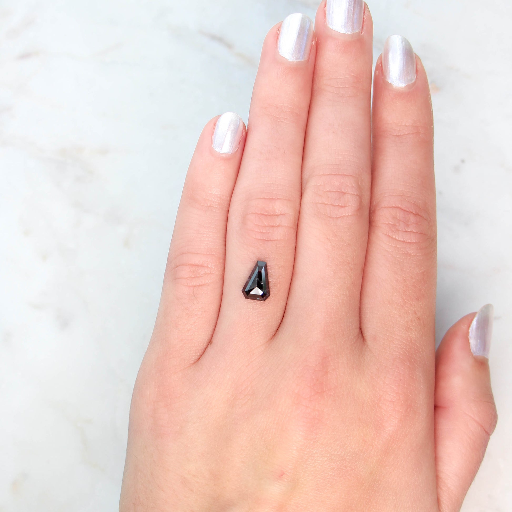 1.50 Carat Black Celestial Elongated Trapezoid Diamond for Custom Work - Inventory Code BCT150 - Midwinter Co. Alternative Bridal Rings and Modern Fine Jewelry