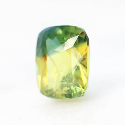 2.03 Carat Bi-Color Green and Yellow Cushion Cut Sapphire for Custom Work - Inventory Code GYCS203 - Midwinter Co. Alternative Bridal Rings and Modern Fine Jewelry