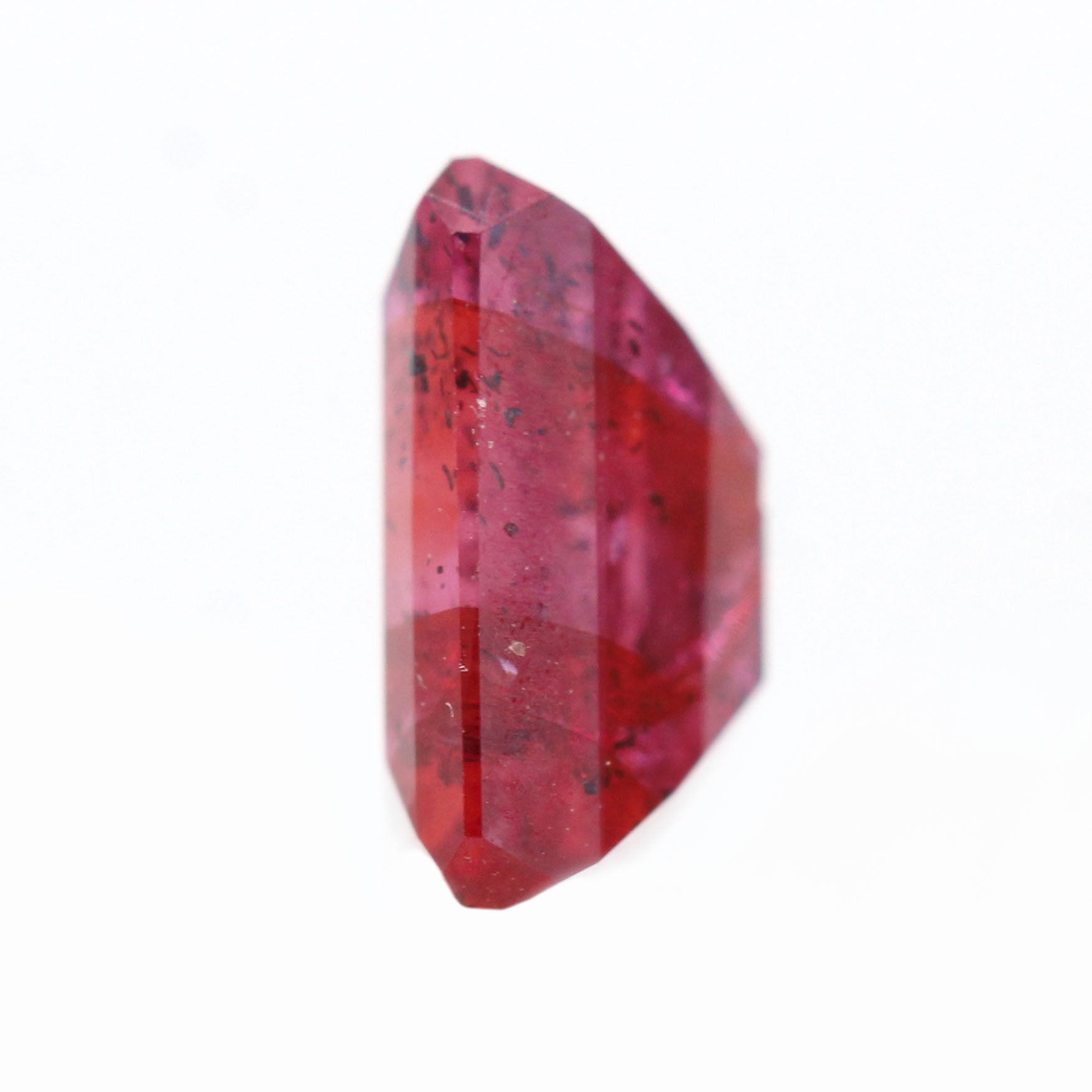 1.37 Carat Emerald Cut Pinkish Red Madagascar Ruby for Custom Work - Inventory Code RES137 - Midwinter Co. Alternative Bridal Rings and Modern Fine Jewelry