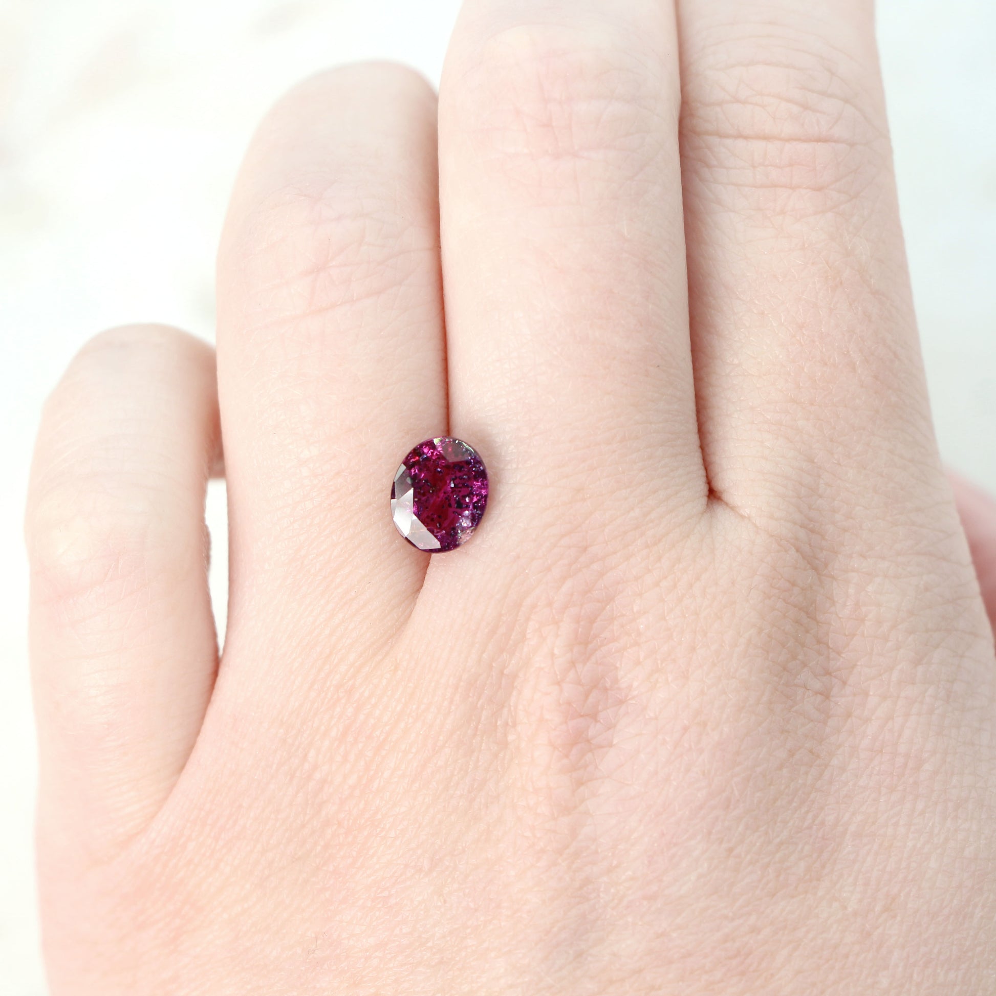 2.28 Carat Oval Purple Red Madagascar Ruby for Custom Work - Inventory Code POSAP228 - Midwinter Co. Alternative Bridal Rings and Modern Fine Jewelry