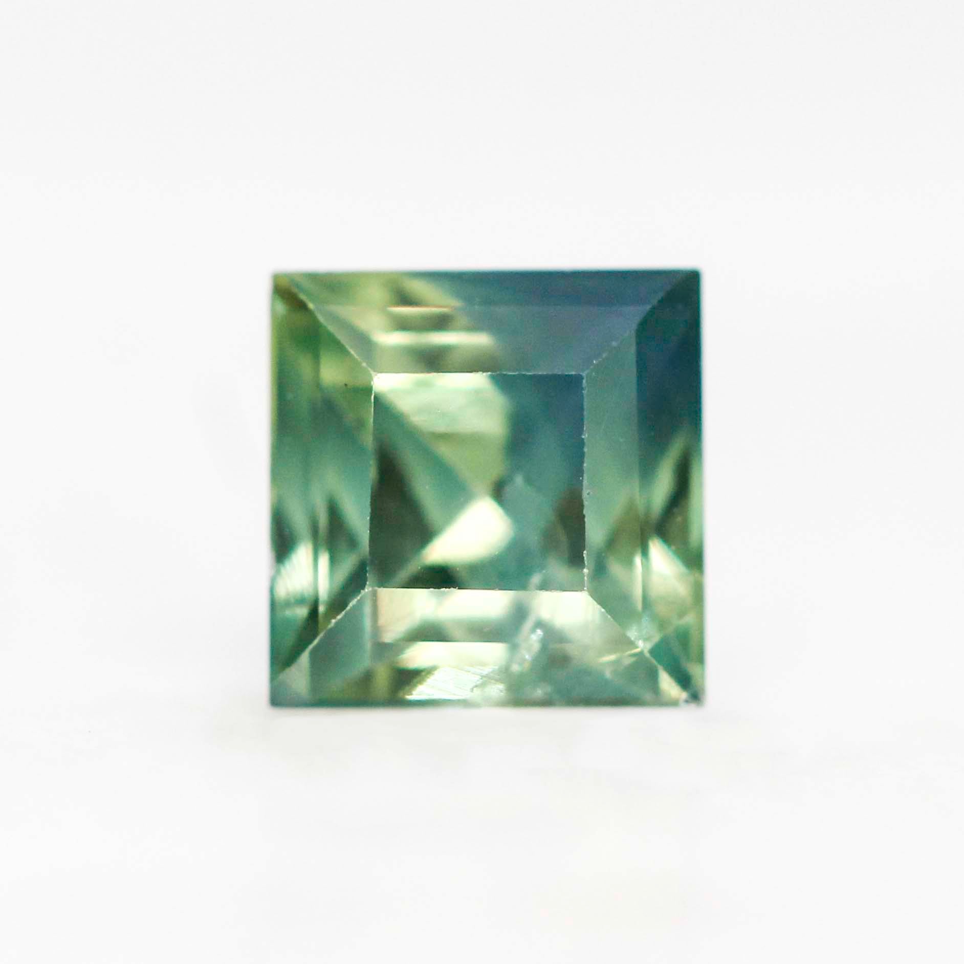 1.21 Carat Bicolor Green Princess Cut Sapphire for Custom Work - Inventory Code GPS121 - Midwinter Co. Alternative Bridal Rings and Modern Fine Jewelry