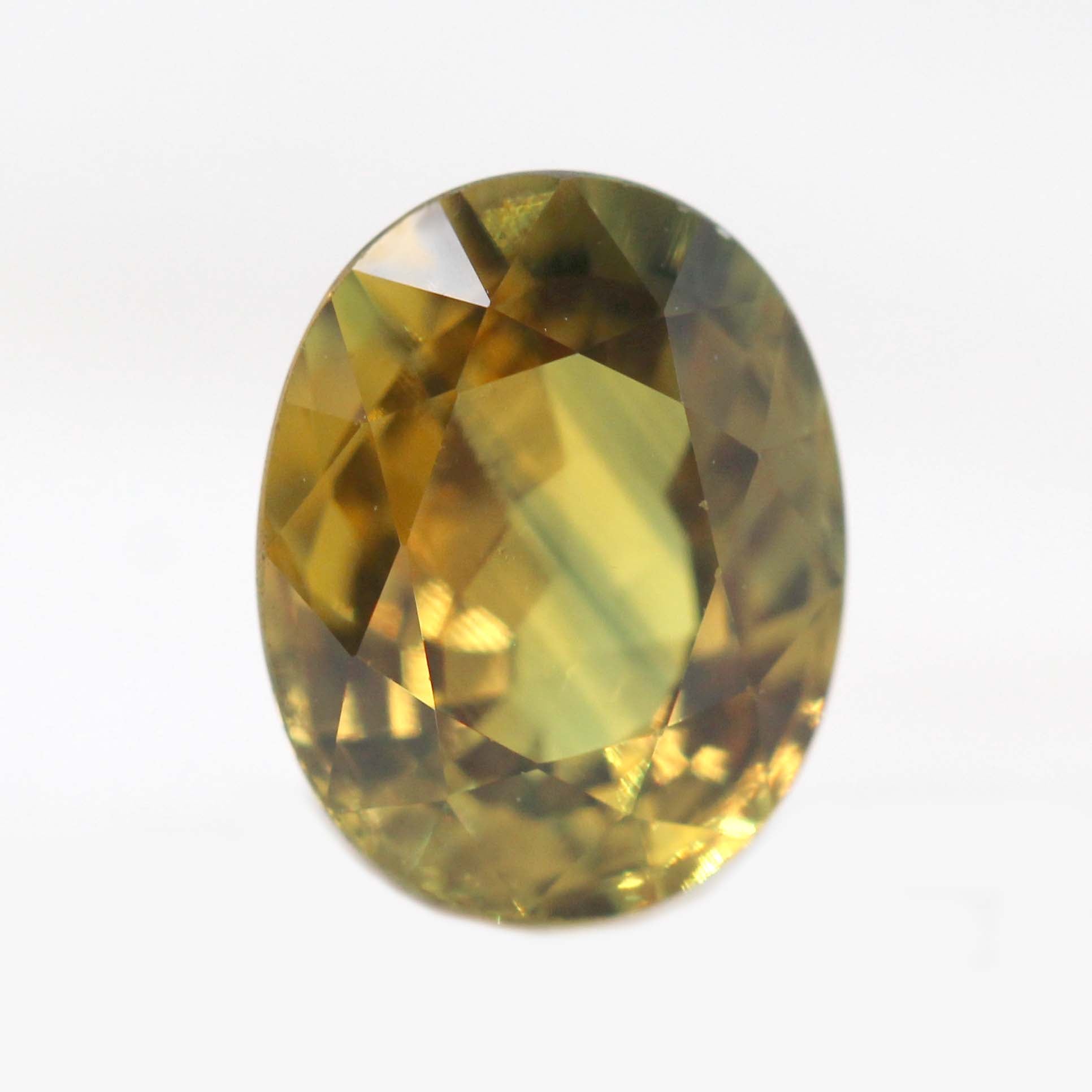 3.05 Carat Bi-Color Blue and Golden Yellow Oval Sapphire for Custom Work - Inventory Code YBOS305 - Midwinter Co. Alternative Bridal Rings and Modern Fine Jewelry