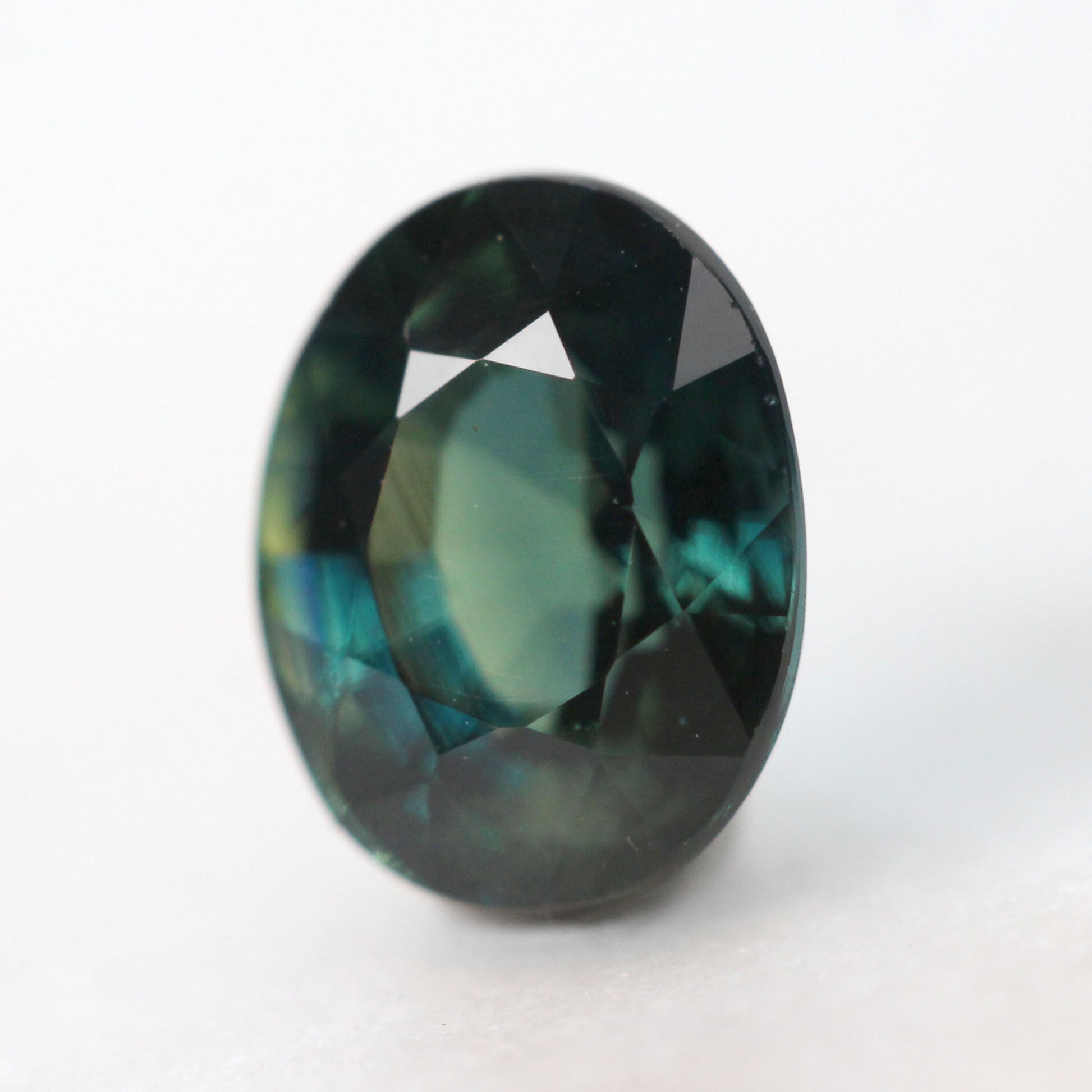 1.11 Carat Dark Teal Oval Australian Sapphire for Custom Work - Inventory Code TOS111 - Midwinter Co. Alternative Bridal Rings and Modern Fine Jewelry