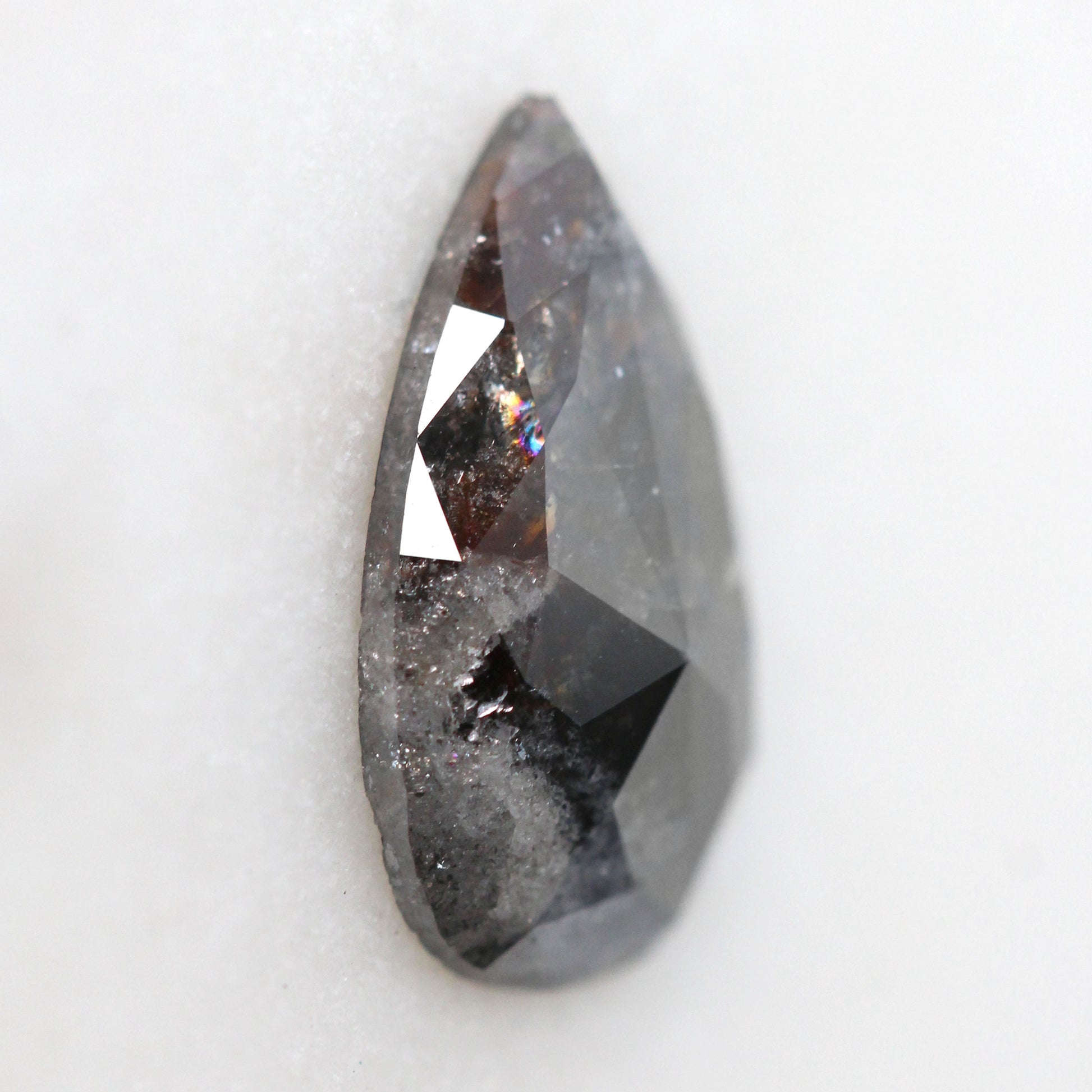2.65 Carat Dark Gray Pear Celestial Diamond for Custom Work - Inventory Code DSP265 - Midwinter Co. Alternative Bridal Rings and Modern Fine Jewelry