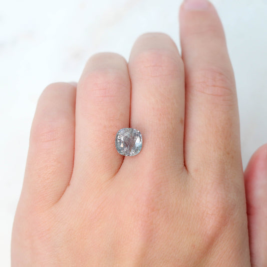 3.18 Carat Cushion Cut Blue-Gray Sapphire for Custom Work - Inventory Code BGCS318 - Midwinter Co. Alternative Bridal Rings and Modern Fine Jewelry