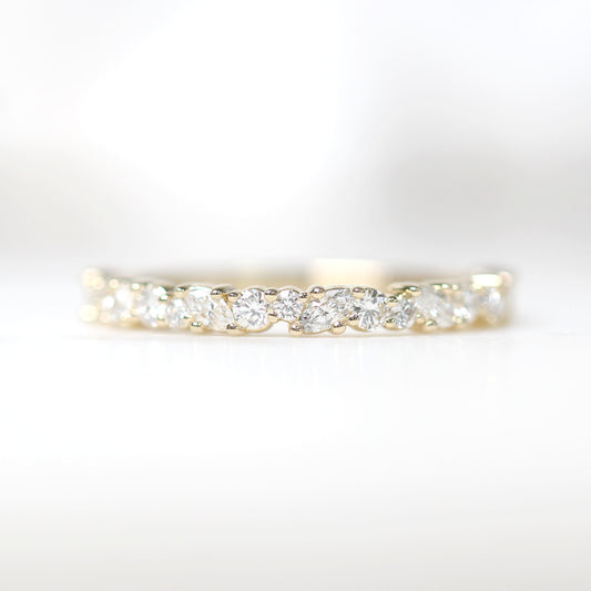 Grayson Diamond Cluster Wedding Stacking Anniversary Band - Midwinter Co. Alternative Bridal Rings and Modern Fine Jewelry