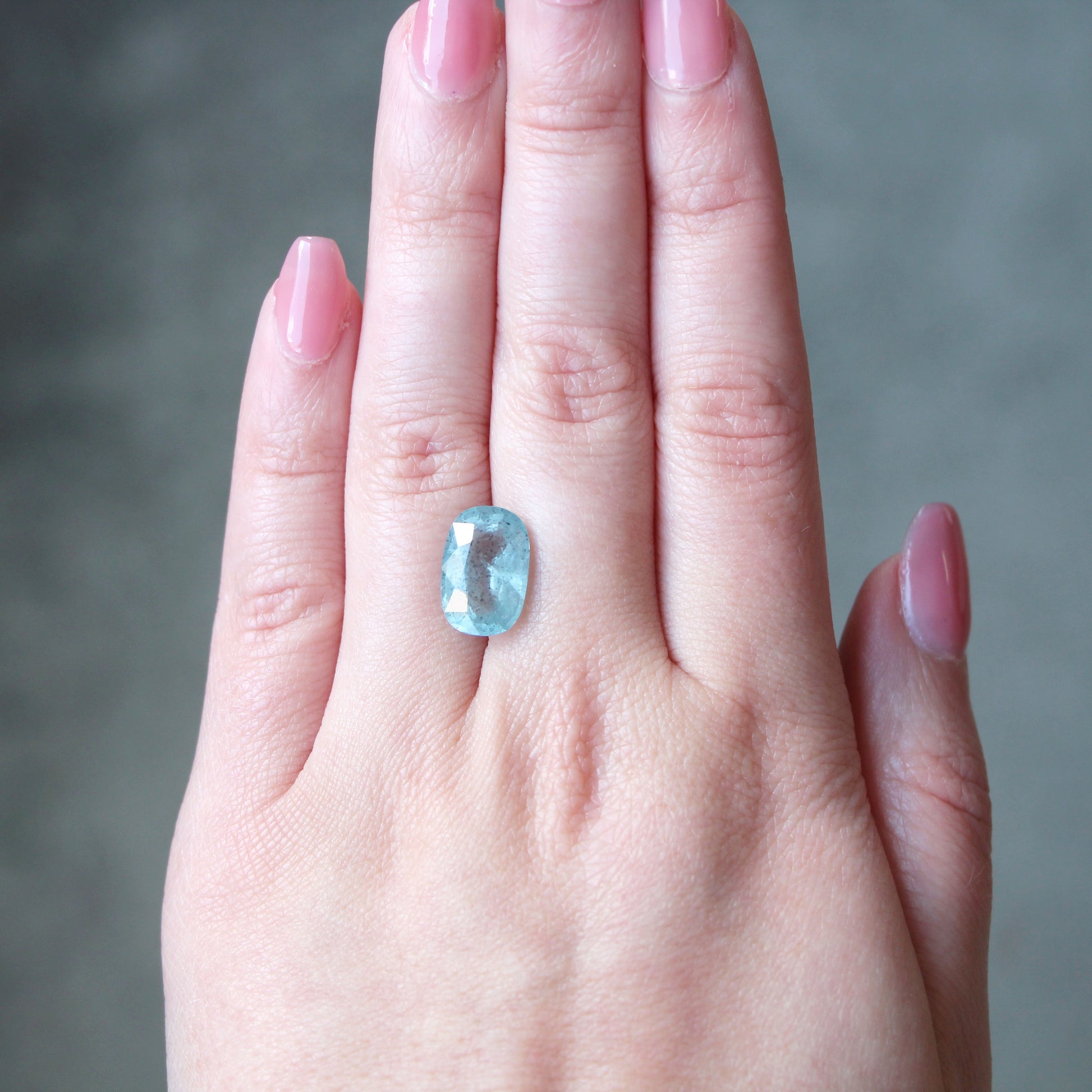 Carat Oval Mossy Aquamarine for Custom Work Inventory Code