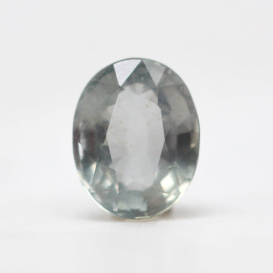 3.48 Carat Gray Green Oval Sapphire for Custom Work - Inventory Code GOS348 - Midwinter Co. Alternative Bridal Rings and Modern Fine Jewelry
