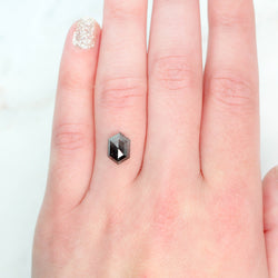2.32 Carat Black Celestial Hexagon Diamond for Custom Work - Inventory Code BCH232 - Midwinter Co. Alternative Bridal Rings and Modern Fine Jewelry