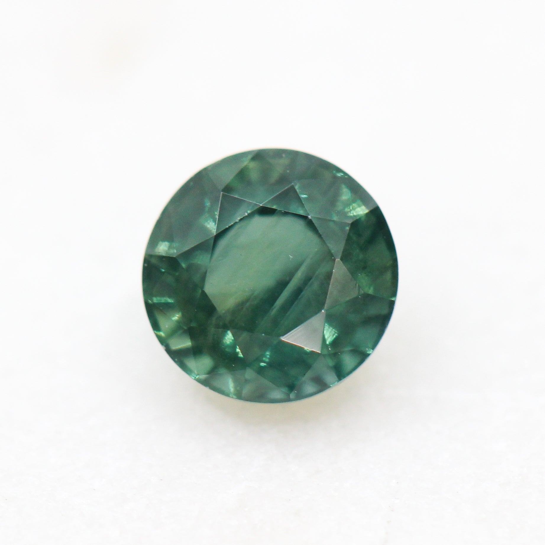 0.73 Carat Certified Round Green Sapphire for Custom Work - Inventory Code GRS073 - Midwinter Co. Alternative Bridal Rings and Modern Fine Jewelry