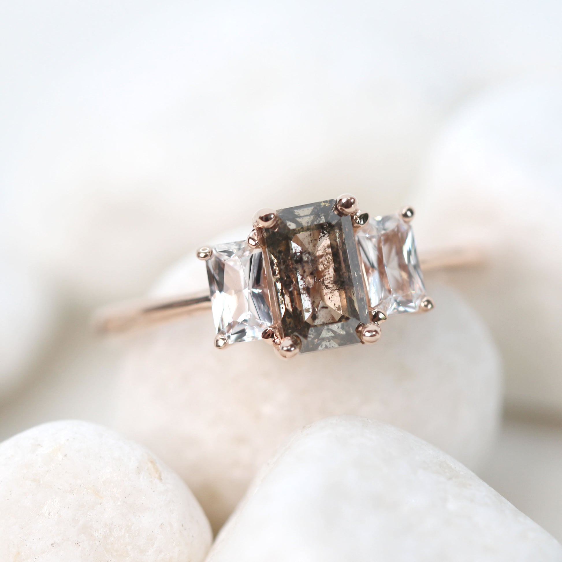 Project: Custom Hellen Ring with a Carat Emerald Cut Salt and