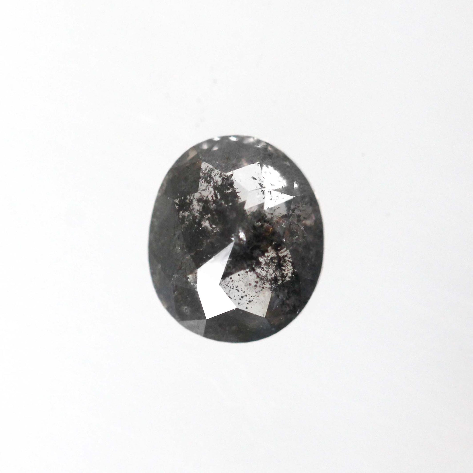 0.97 Carat Brilliant or Rose Cut Dark Oval Celestial Diamond for Custom Work - Inventory Code DSO097 - Midwinter Co. Alternative Bridal Rings and Modern Fine Jewelry