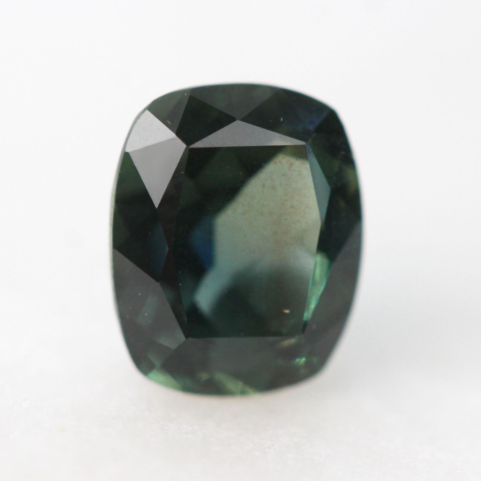 1.12 Carat Teal Green Elongated Cushion Sapphire for Custom Work - Inventory Code TGCS112 - Midwinter Co. Alternative Bridal Rings and Modern Fine Jewelry