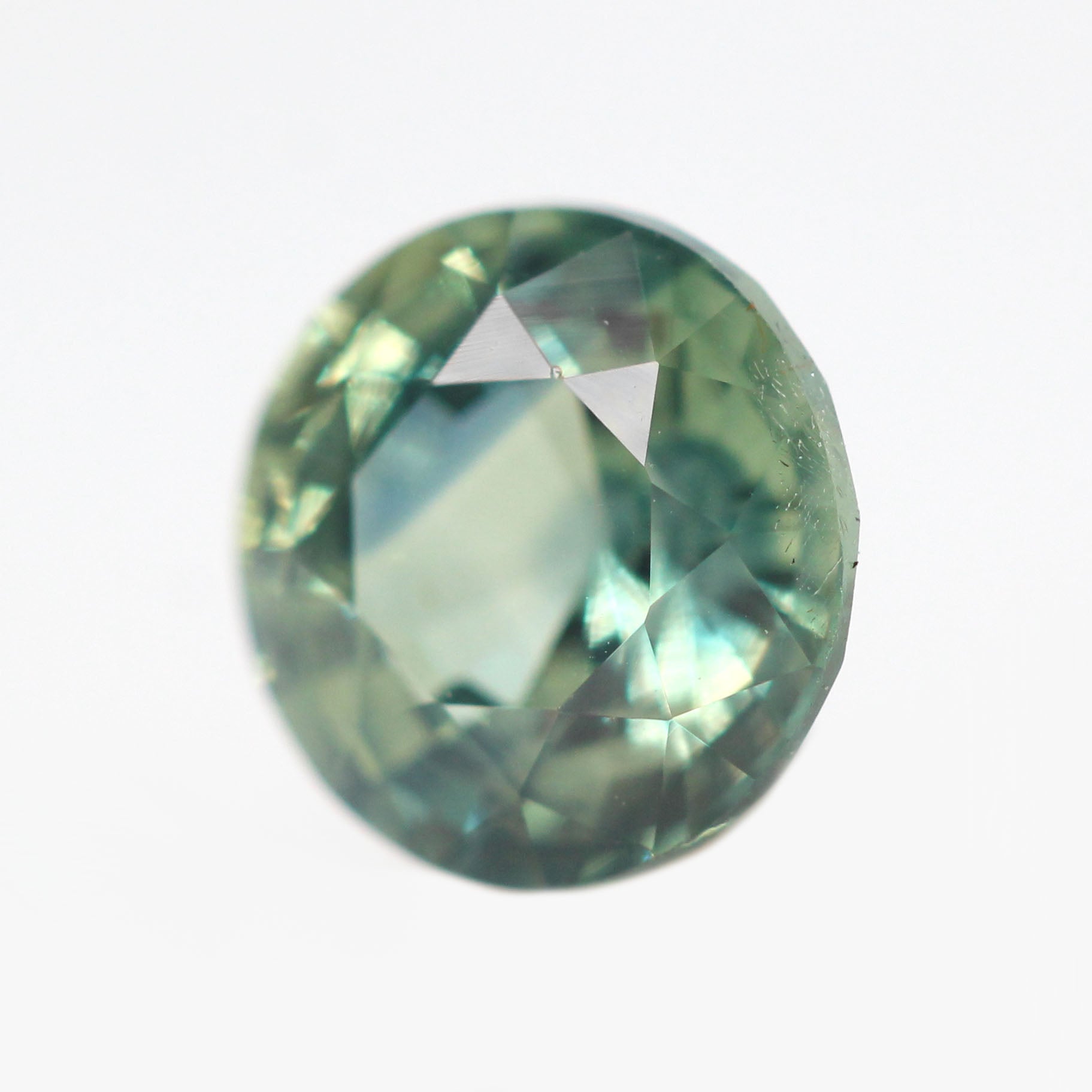 1.18 Carat Round Green Blue Sapphire for Custom Work - Inventory Code GBRS118 - Midwinter Co. Alternative Bridal Rings and Modern Fine Jewelry