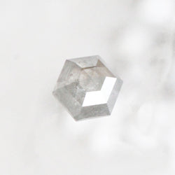 1.28 Carat Gray Hexagon Diamond for Custom Work - Inventory Code GHD128 - Midwinter Co. Alternative Bridal Rings and Modern Fine Jewelry
