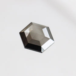 1.11 Carat Smoky Black Hexagon Diamond for Custom Work - Inventory Code SBHD111 - Midwinter Co. Alternative Bridal Rings and Modern Fine Jewelry