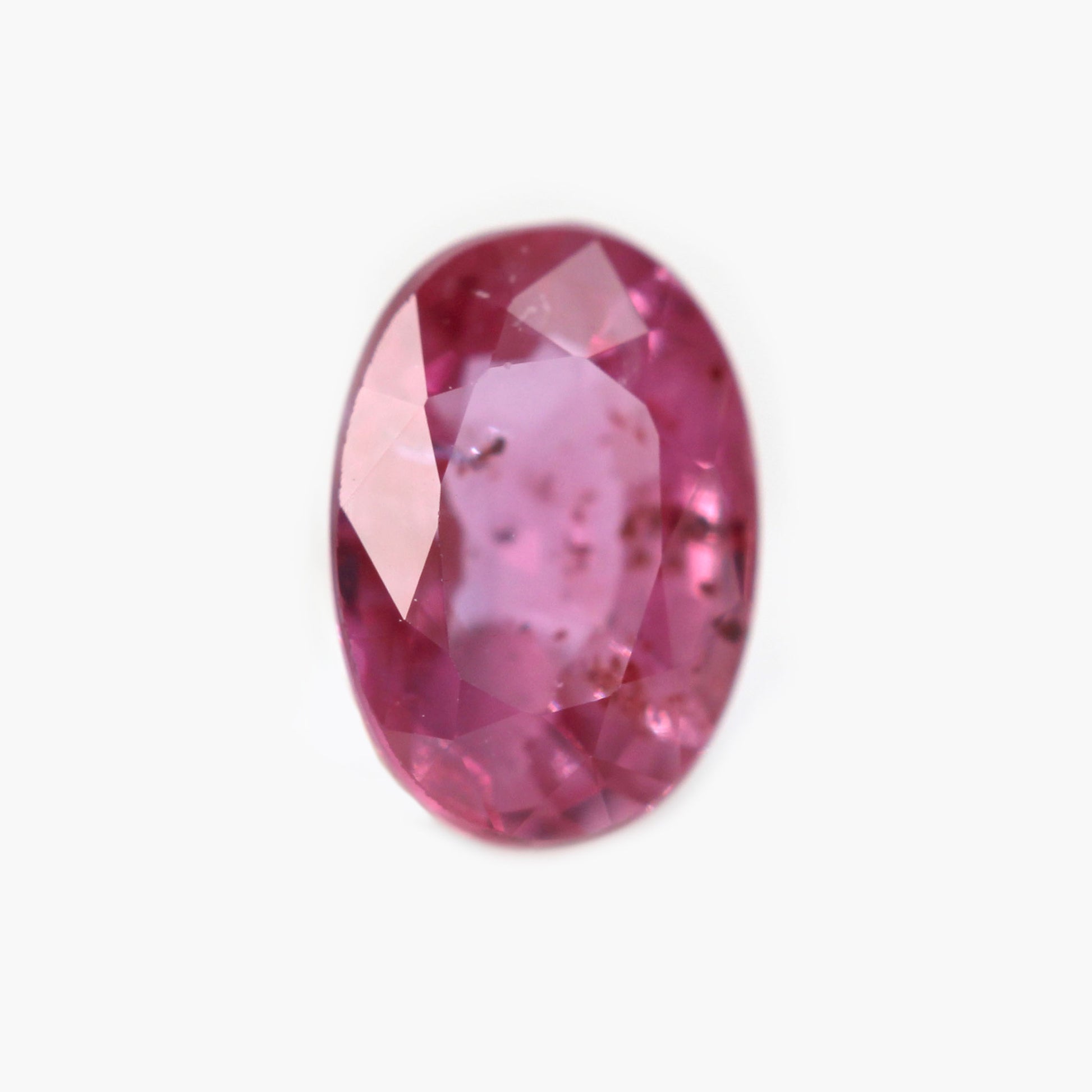 0.60 Carat Oval Red Pink Sapphire for Custom Work - Inventory Code ORPS060 - Midwinter Co. Alternative Bridal Rings and Modern Fine Jewelry