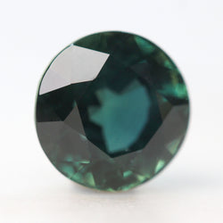 4.87 Carat GIA Certified Round Dark Teal Green Sapphire for Custom Work - Inventory Code RGSAP487 - Midwinter Co. Alternative Bridal Rings and Modern Fine Jewelry