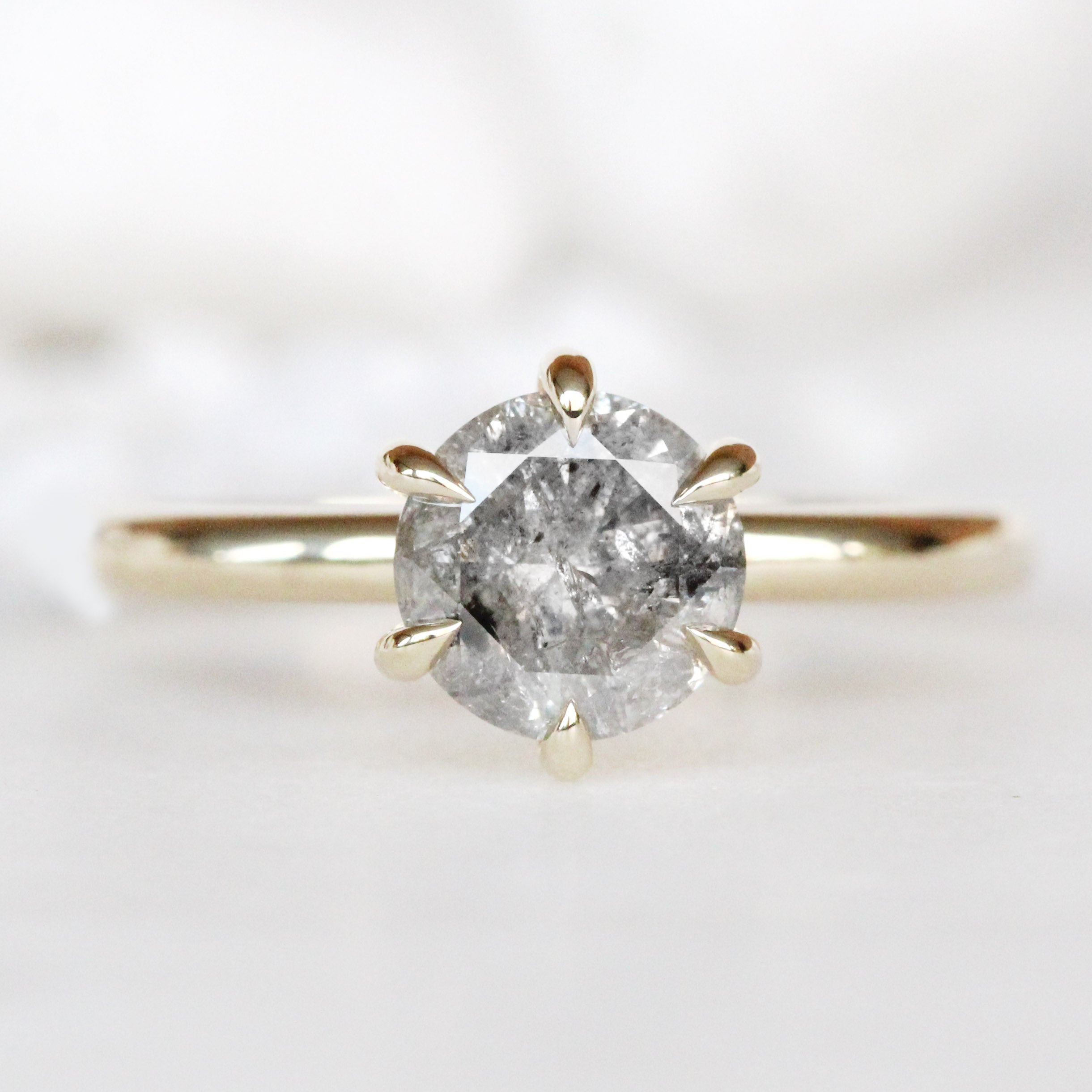 Charlotte Ring with a 1.38 Carat Gray Celestial Round Diamond in 14K ...