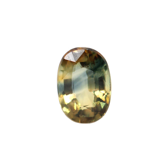 0.75 Carat Bi-Color Yellow and Blue Oval Madagascar Sapphire for Custom Work - Inventory Code YBOS075 - Midwinter Co. Alternative Bridal Rings and Modern Fine Jewelry