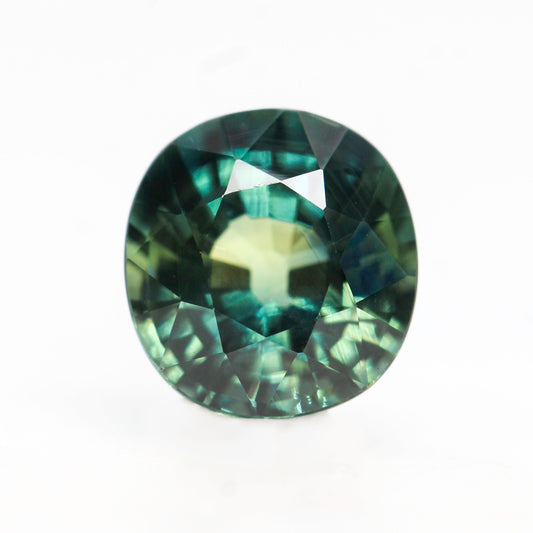 2.30 Carat Teal Parti Cushion Sapphire for Custom Work - Inventory Code TCS230 - Midwinter Co. Alternative Bridal Rings and Modern Fine Jewelry