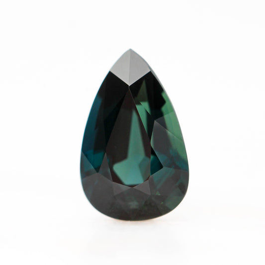 2.27 Carat Dark Teal Pear Sapphire for Custom Work - Inventory Code TPS227 - Midwinter Co. Alternative Bridal Rings and Modern Fine Jewelry