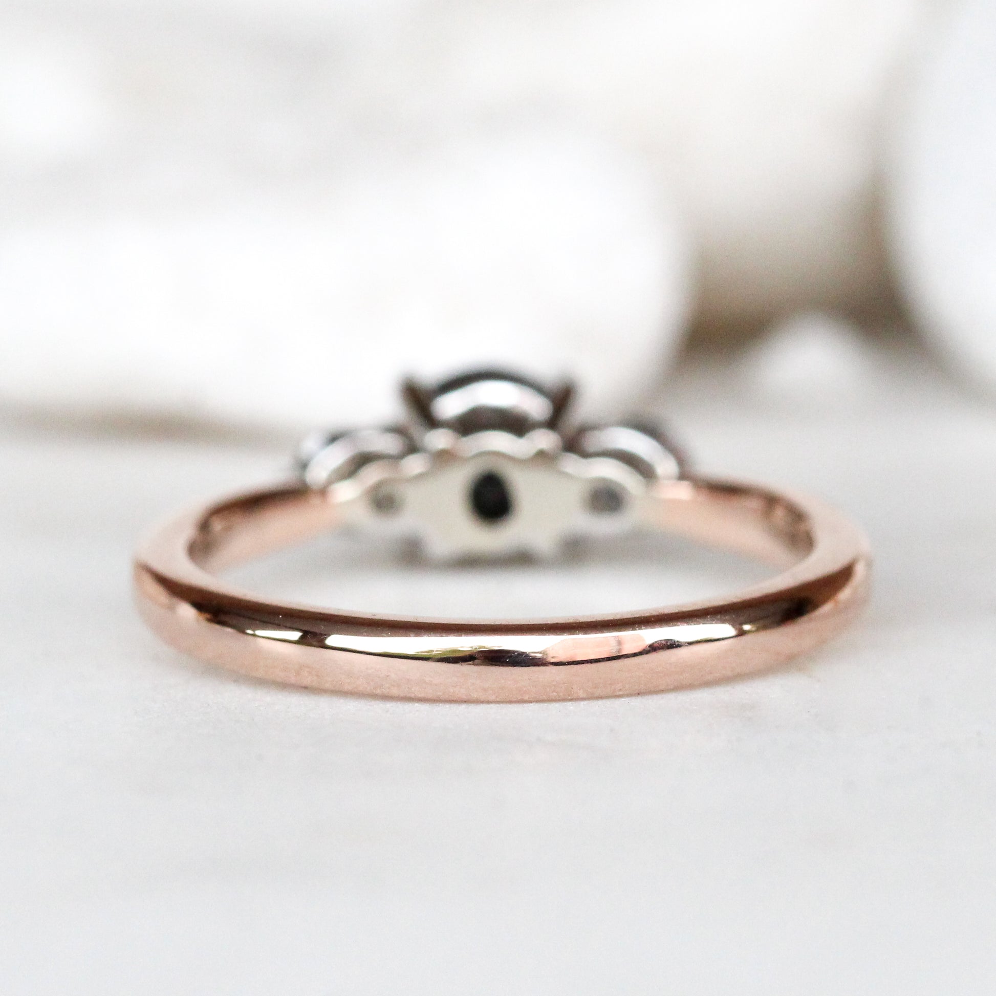 CAELEN - Terra Ring with Carat Black Diamond and White Diamond Accents in 14k Rose Gold - Ready to Size and Ship - Midwinter Co. Alternative Bridal Rings and Modern Fine Jewelry