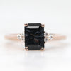Imogene Ring with a 1.55 Carat Special Emerald Cut Spinel and White Accent Diamonds in 14k Rose Gold - Ready to Size and Ship - Midwinter Co. Alternative Bridal Rings and Modern Fine Jewelry