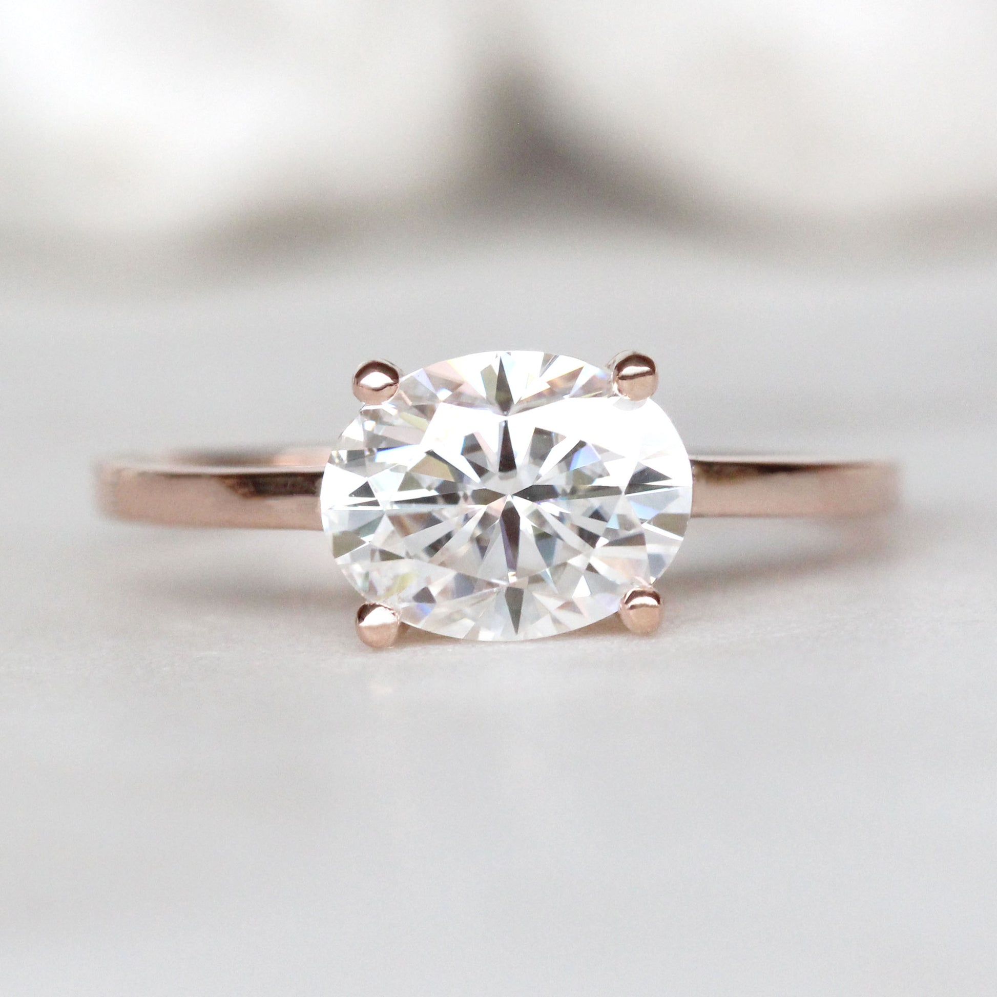 Ruthie Ring with a 2ct Oval Moissanite - Made to Order, Choose