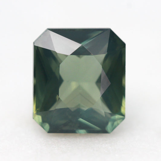 2.10 Carat Radiant Cut Teal Green Sapphire for Custom Work - Inventory Code RCTS210 - Midwinter Co. Alternative Bridal Rings and Modern Fine Jewelry