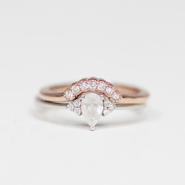 Joy - Contoured Diamond Wedding Stacking Band - made to order - Midwinter Co. Alternative Bridal Rings and Modern Fine Jewelry