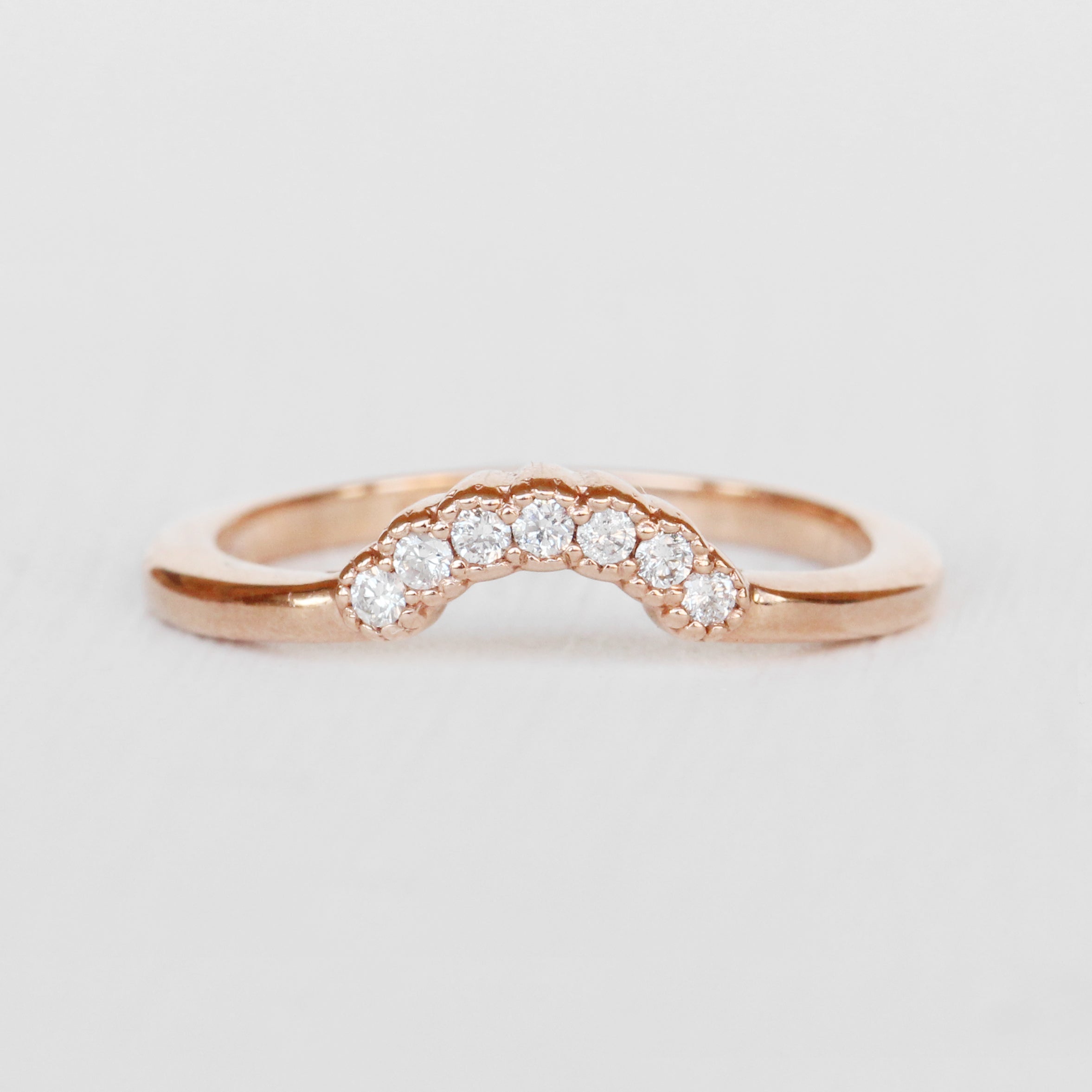 Joy - Contoured Diamond Wedding Stacking Band - made to order - Midwinter Co. Alternative Bridal Rings and Modern Fine Jewelry