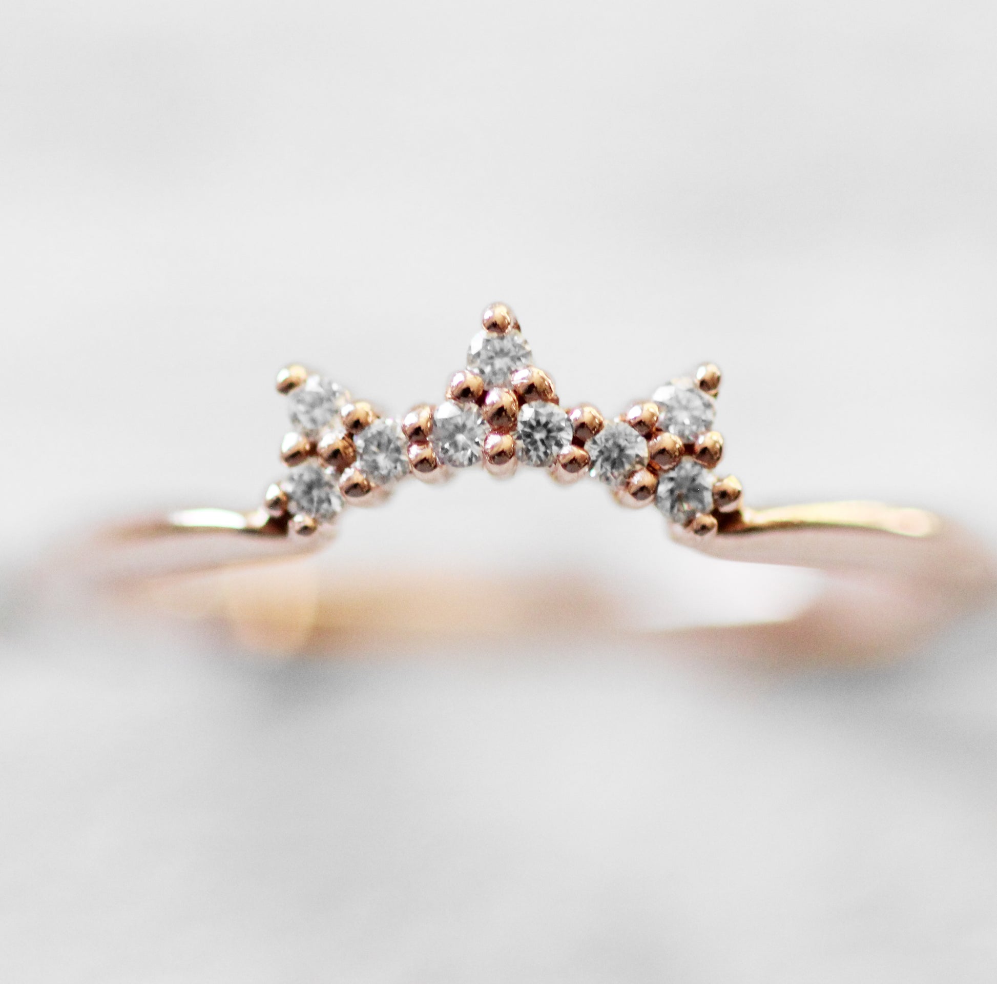 Linda - Curved Diamond Wedding Band - Midwinter Co. Alternative Bridal Rings and Modern Fine Jewelry