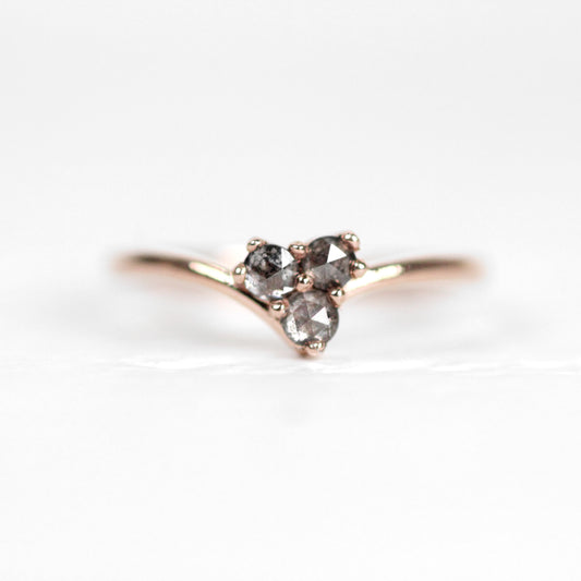 Madelyn Ring - Trio of Rose Cut Diamonds - Gold of choice - Midwinter Co. Alternative Bridal Rings and Modern Fine Jewelry