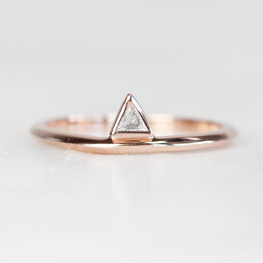 Minimal Diamond Triangle Stacking Ring in 14k Rose Gold - Ready to Size and Ship - Midwinter Co. Alternative Bridal Rings and Modern Fine Jewelry