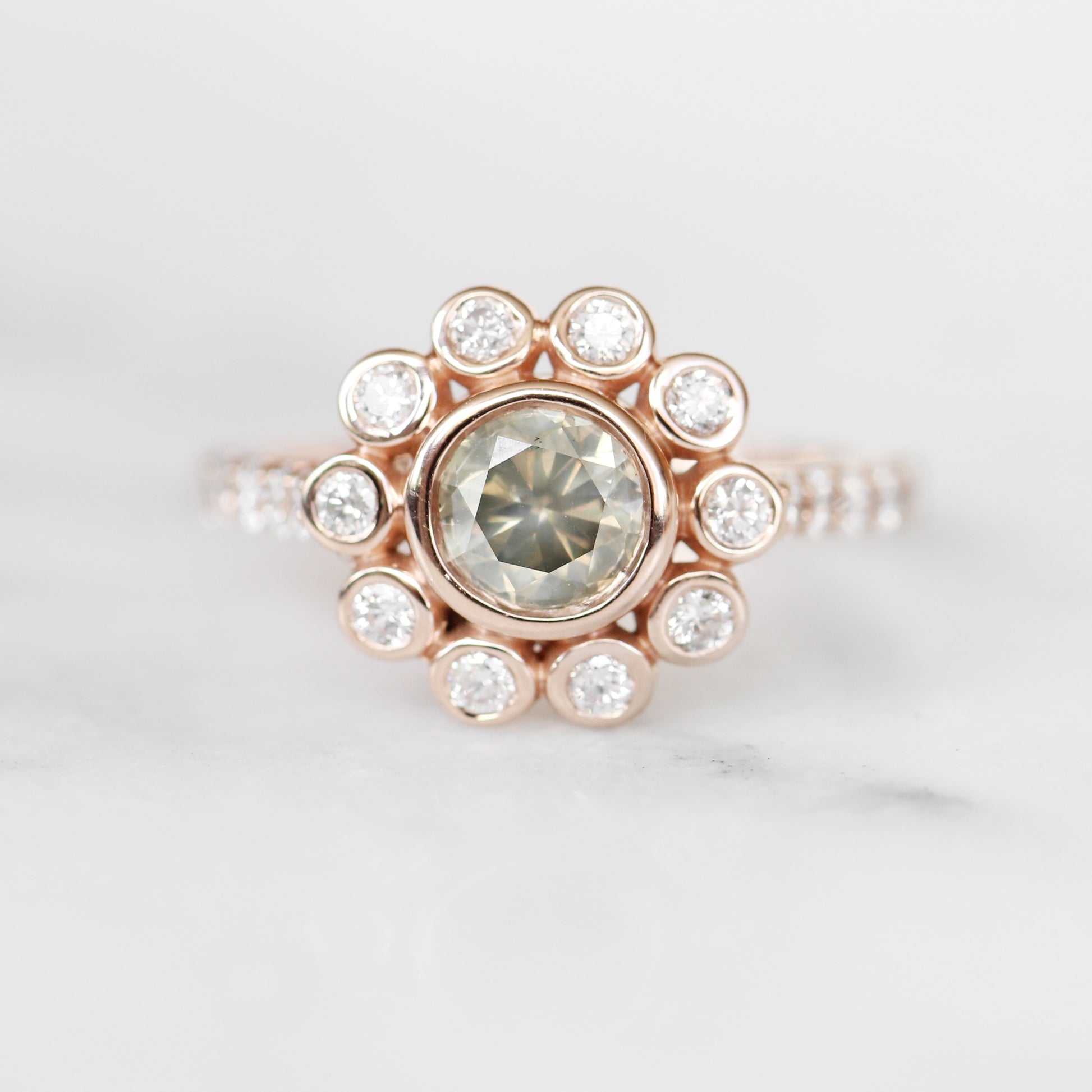 Minnie Antique Style bezel ring with a 1.02 carat certified diamond in 10k rose gold - ready to size and ship - Midwinter Co. Alternative Bridal Rings and Modern Fine Jewelry