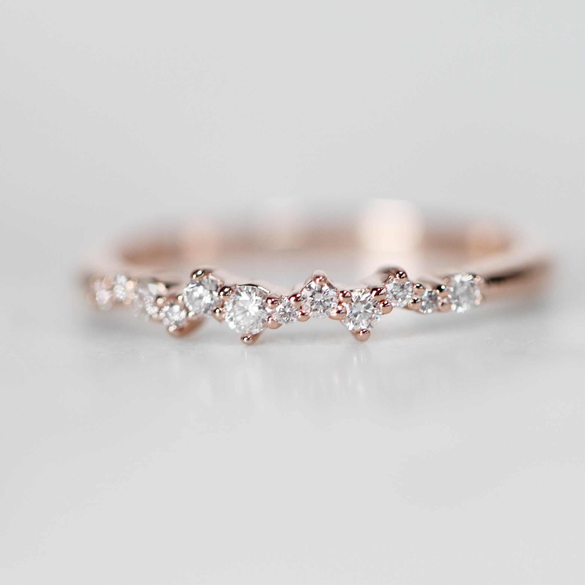 Oaklynn Diamond Wedding Stacking Cluster Band - Midwinter Co. Alternative Bridal Rings and Modern Fine Jewelry