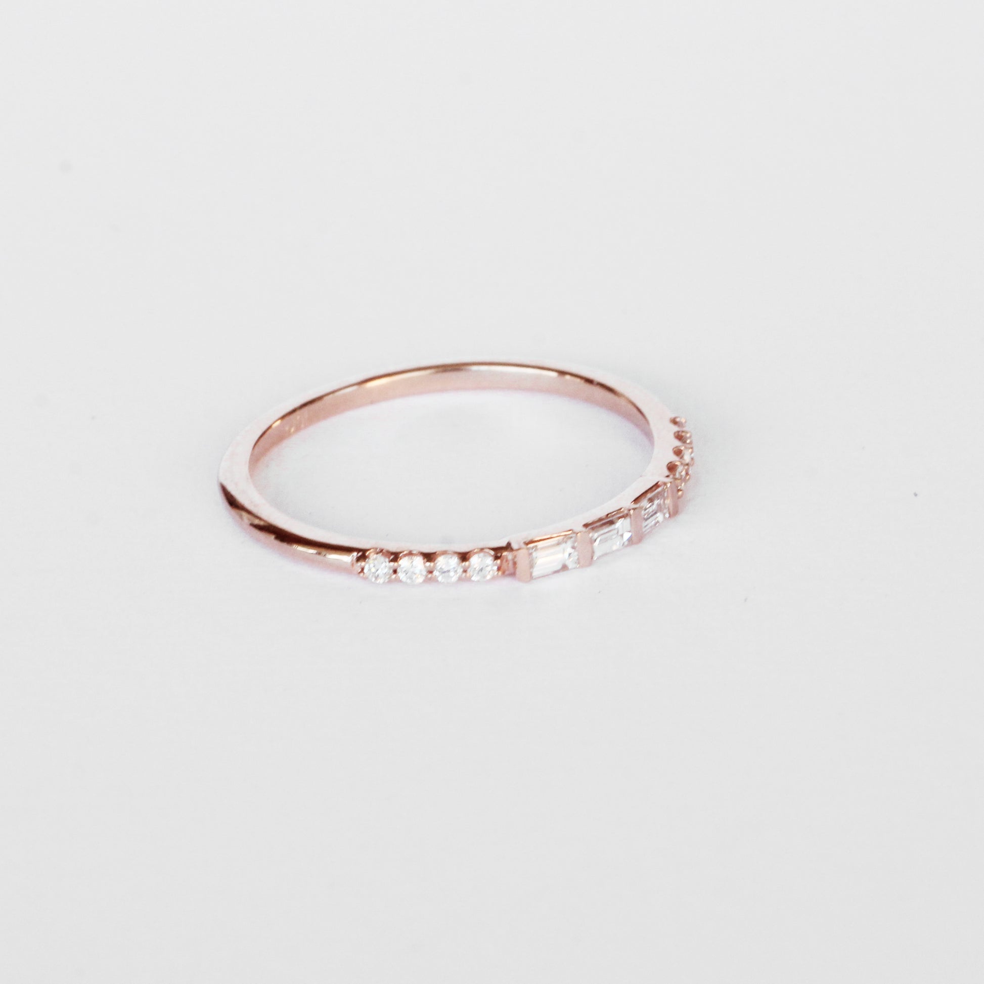 Primrose Baguette Band Stackable Ring in Your Choice of 14k Gold - Midwinter Co. Alternative Bridal Rings and Modern Fine Jewelry